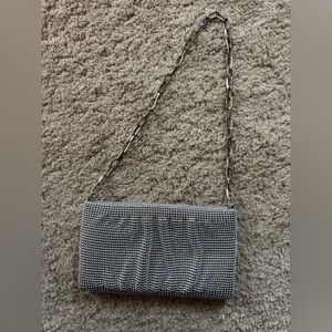 Silver purse with chain strap